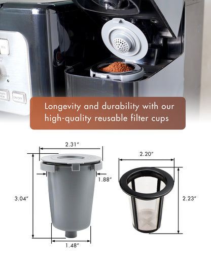 PALICO P Café - Reusable Filter Cup, Compatible with Cuisinart Single Serve Coffee Makers (2 sets Per Box)